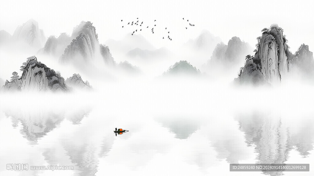 禅境水墨装饰画壁画