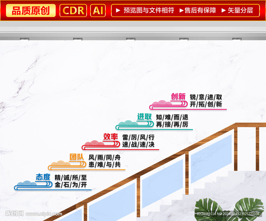 企业楼梯文化墙