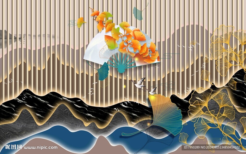 新中式背景墙 