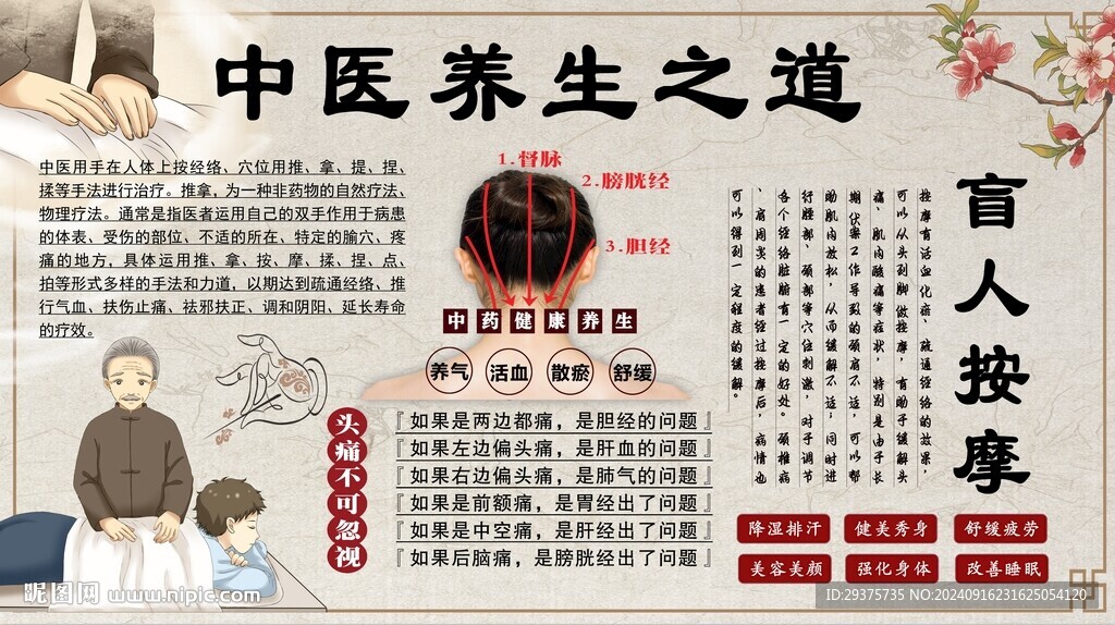 盲人按摩背景墙