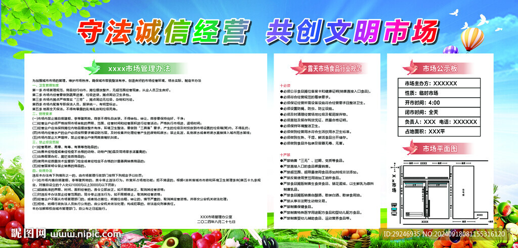  早市市场管理办法制度展板