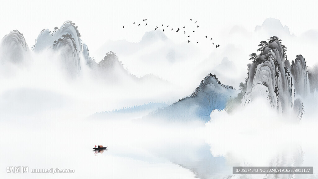 古典水墨山水背景