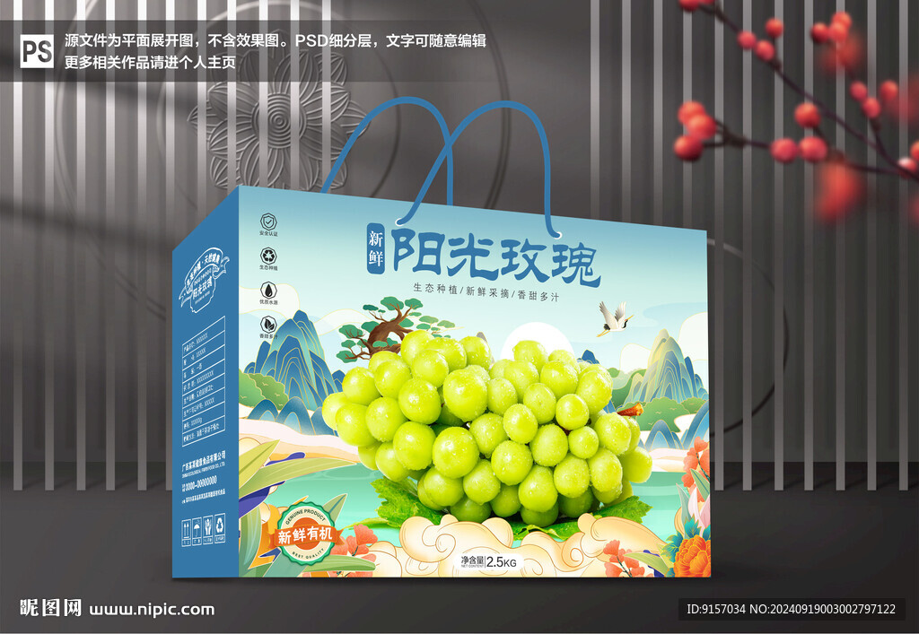 阳光玫瑰包装 葡萄水果礼盒