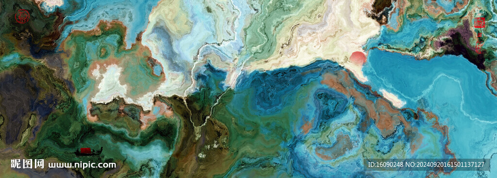 水墨地毯印花