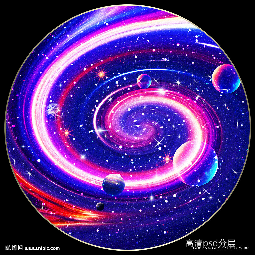 圆形星空星球