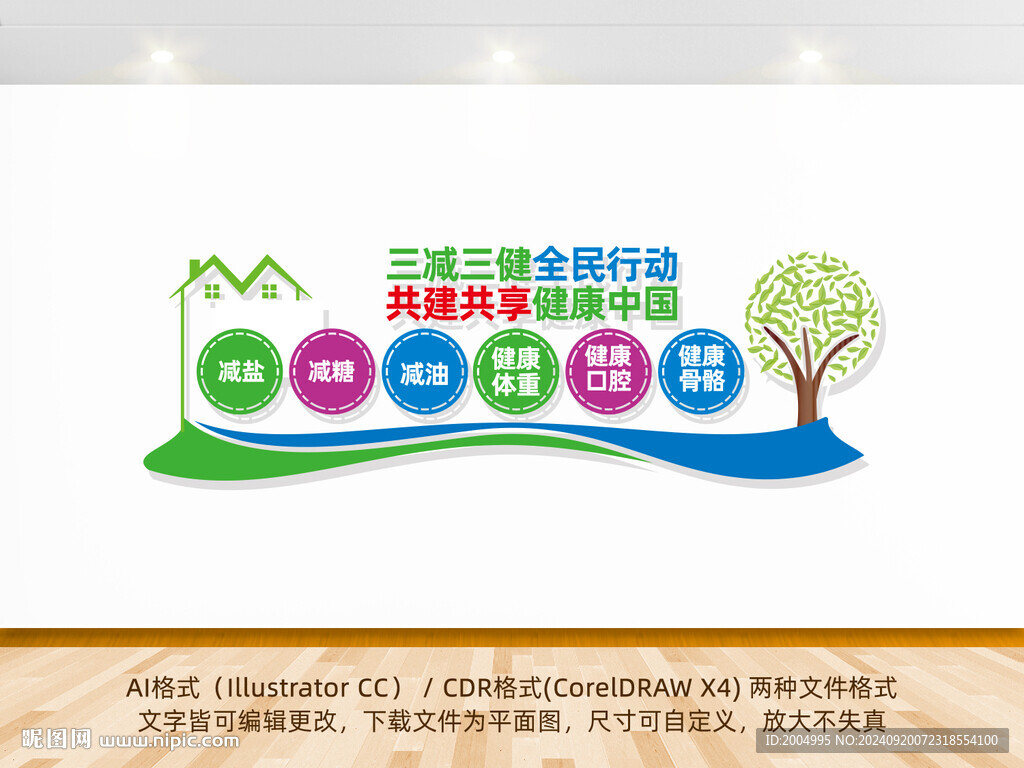 三减三健健康教育宣传展板