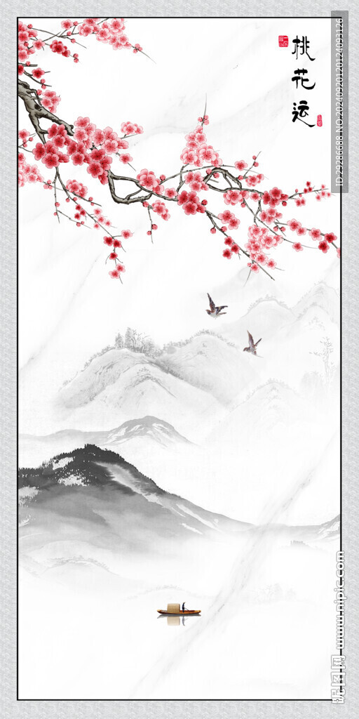 玄关画桃花