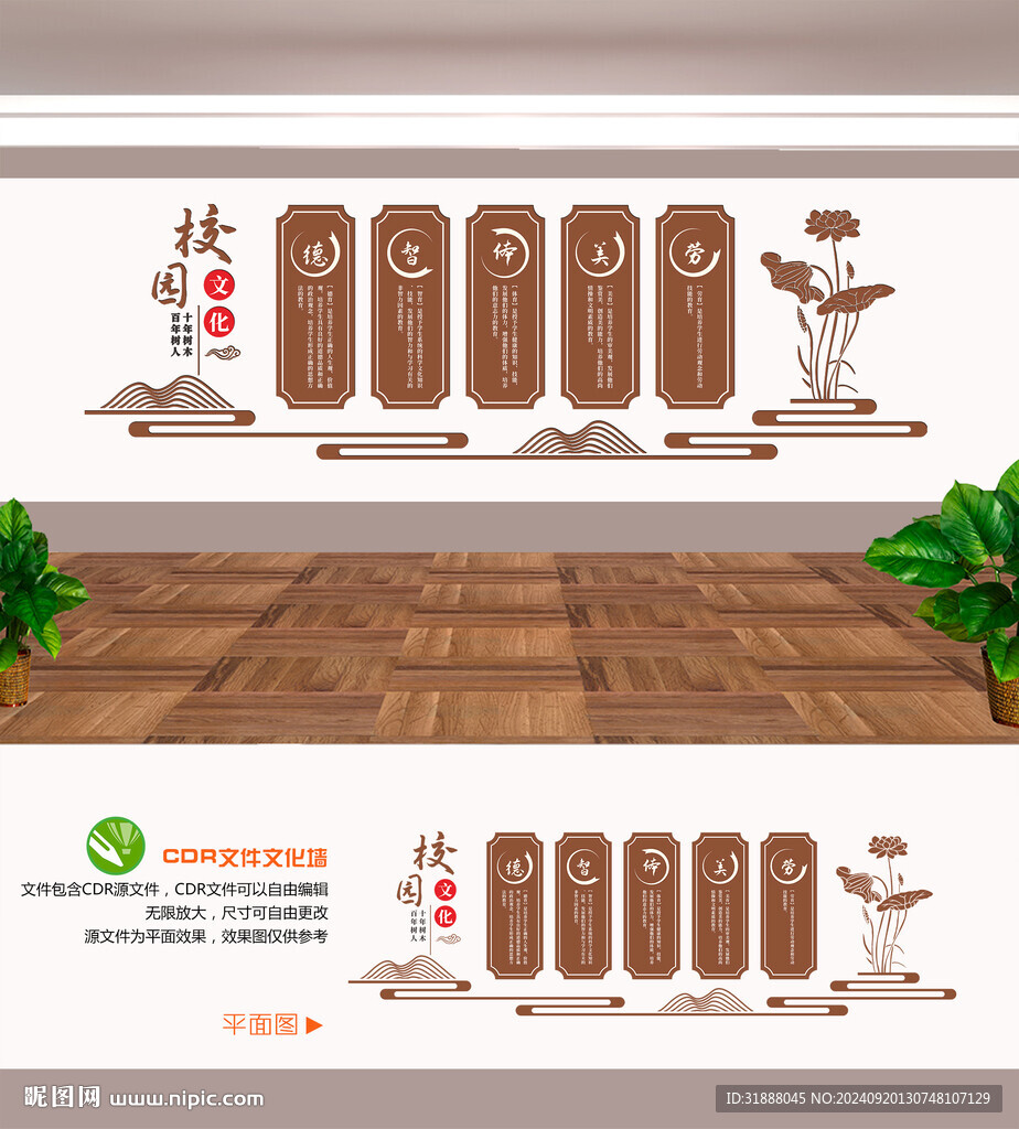 校园文化 五育并举文化墙