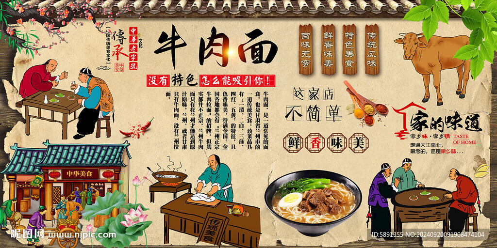 牛肉面背景墙