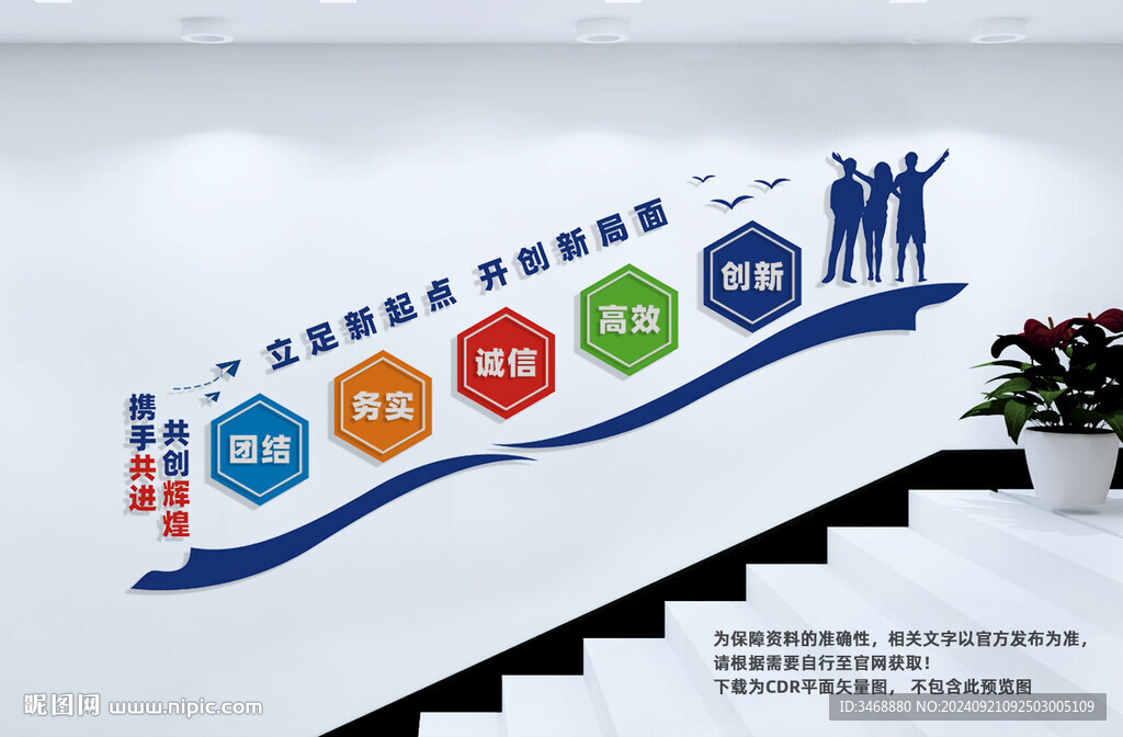企业楼梯文化墙