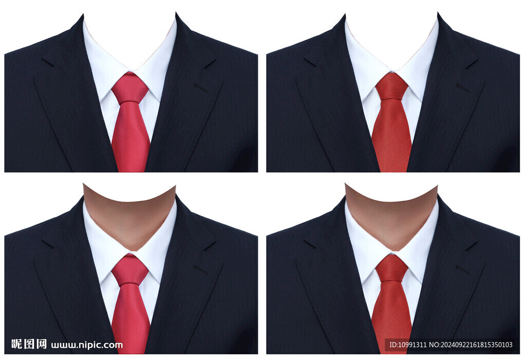 男士红领带西装正装证件照衣服素