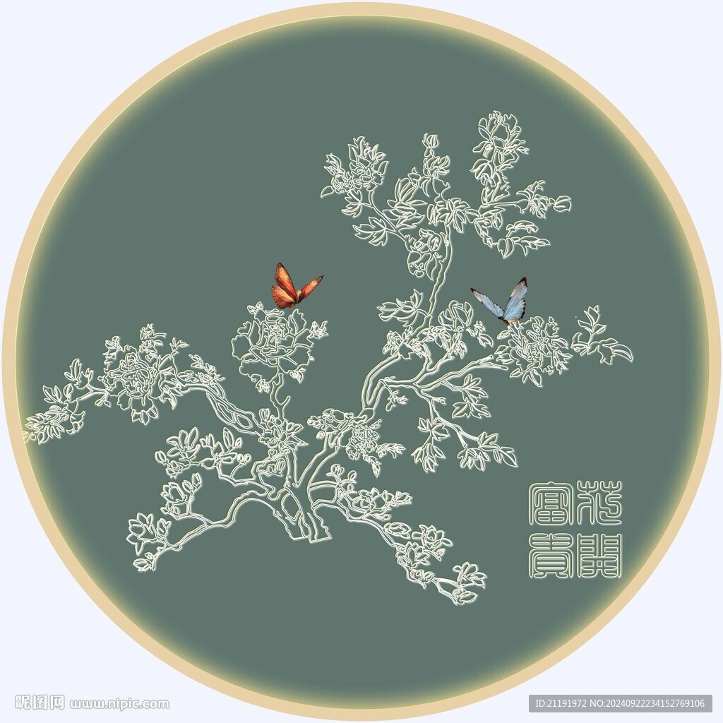 花开富贵肌理挂画