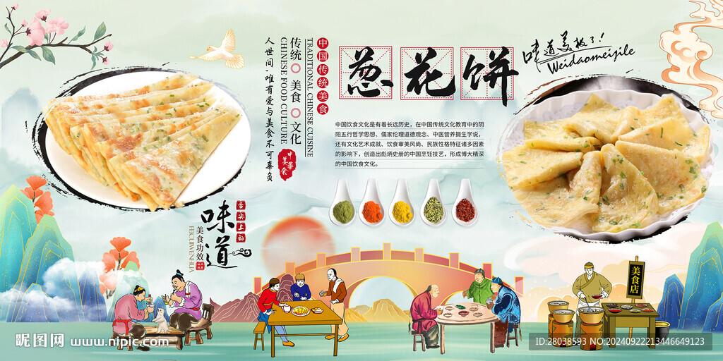 葱花饼背景墙