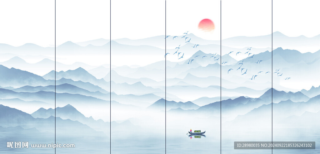 意境水墨山水画