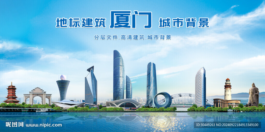 厦门地标建筑福建厦门城市背景
