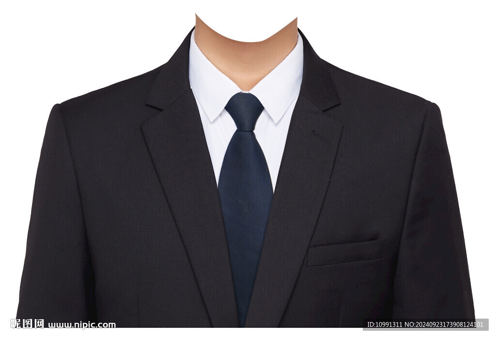 男士深蓝色领带证件照衣服素材
