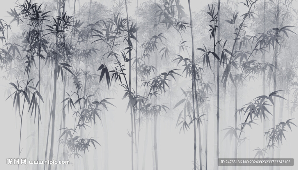 水墨竹林
