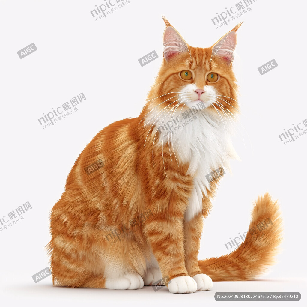 写实猫毛茸茸宠物插画