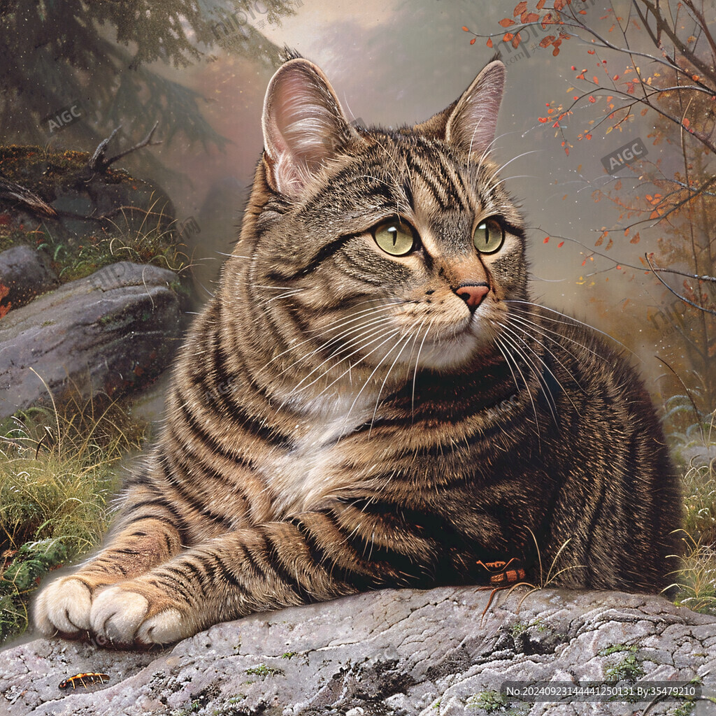 手绘狸花猫