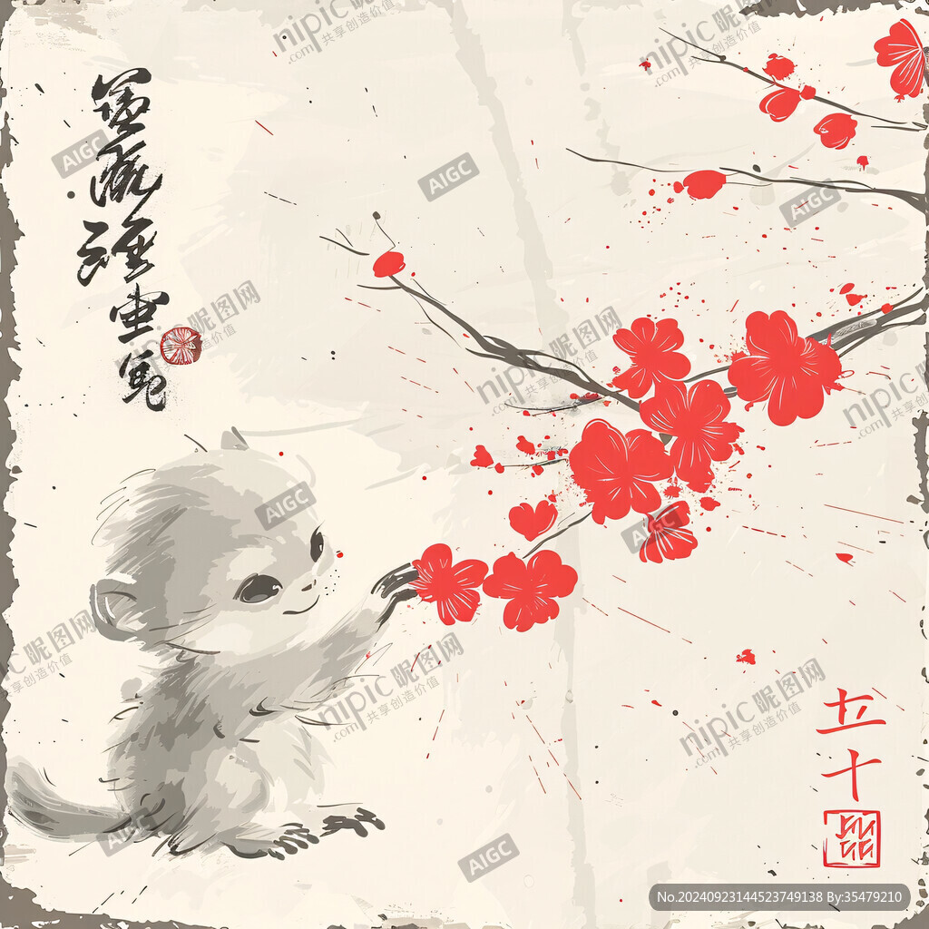 水墨猴年中国风