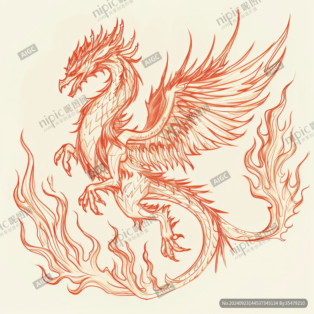 手绘火凤凰