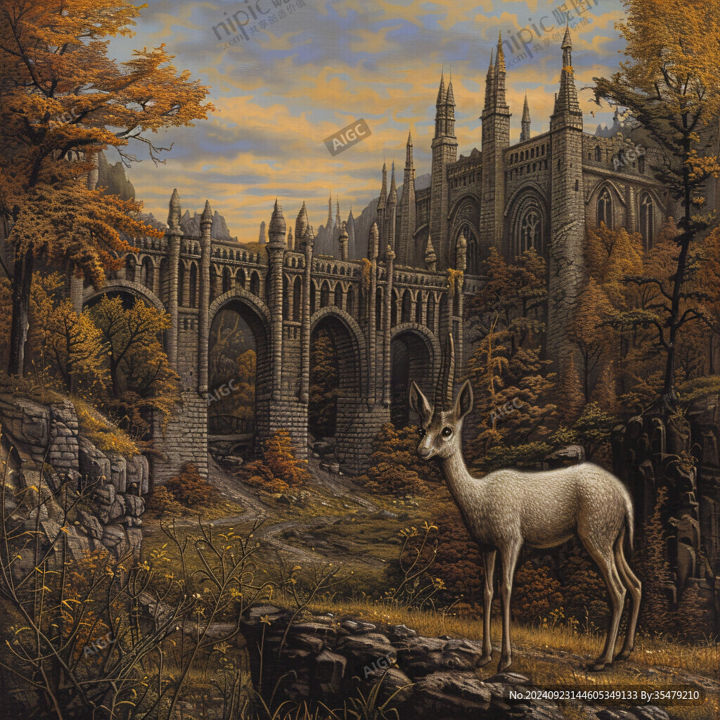 哥特式建筑装饰画