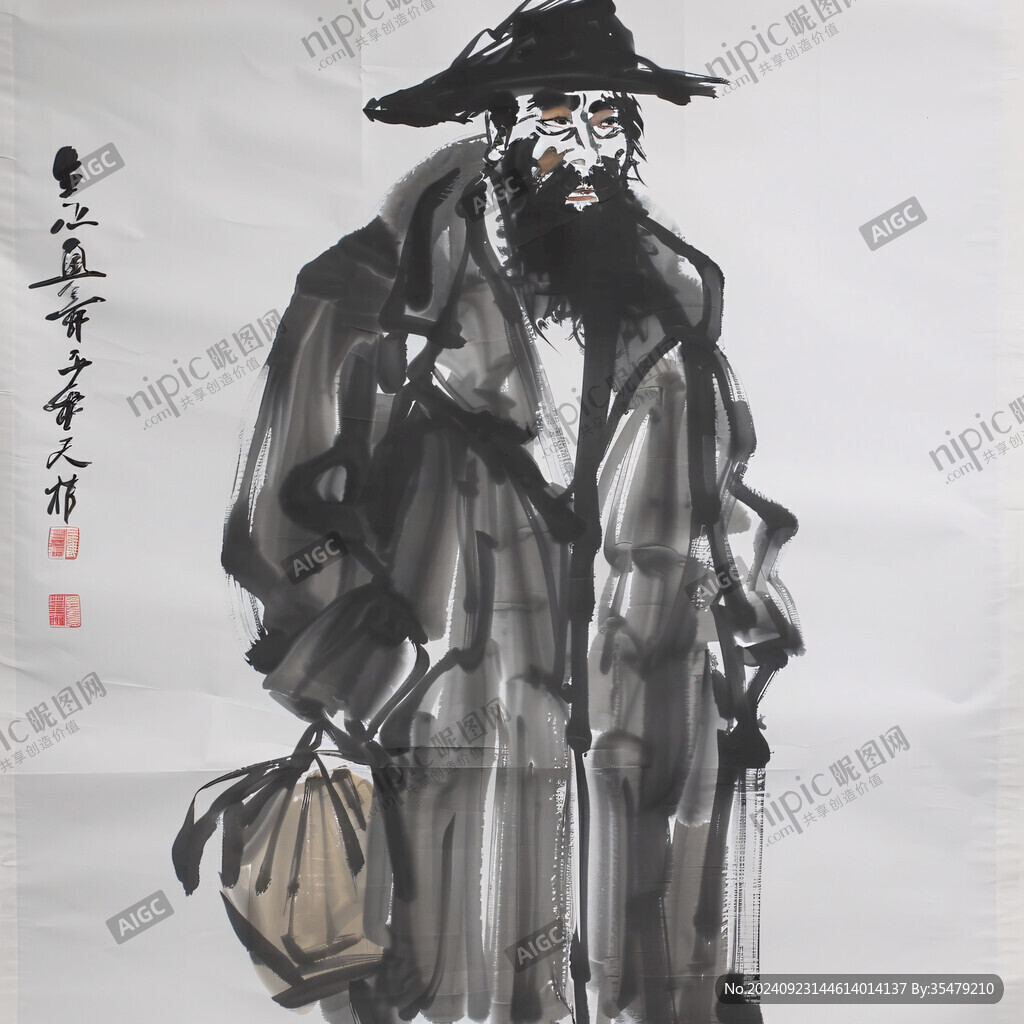 人物国画人物字画
