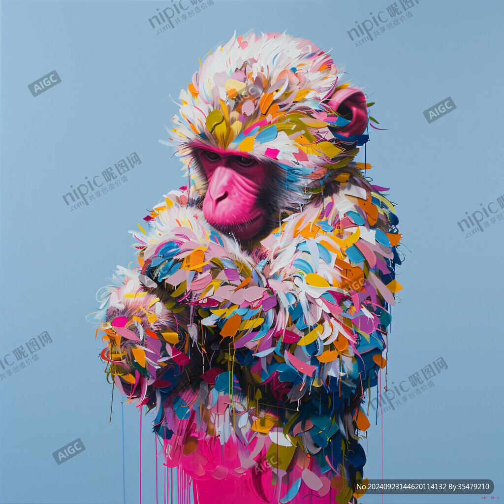 抽象猴子彩绘猴子