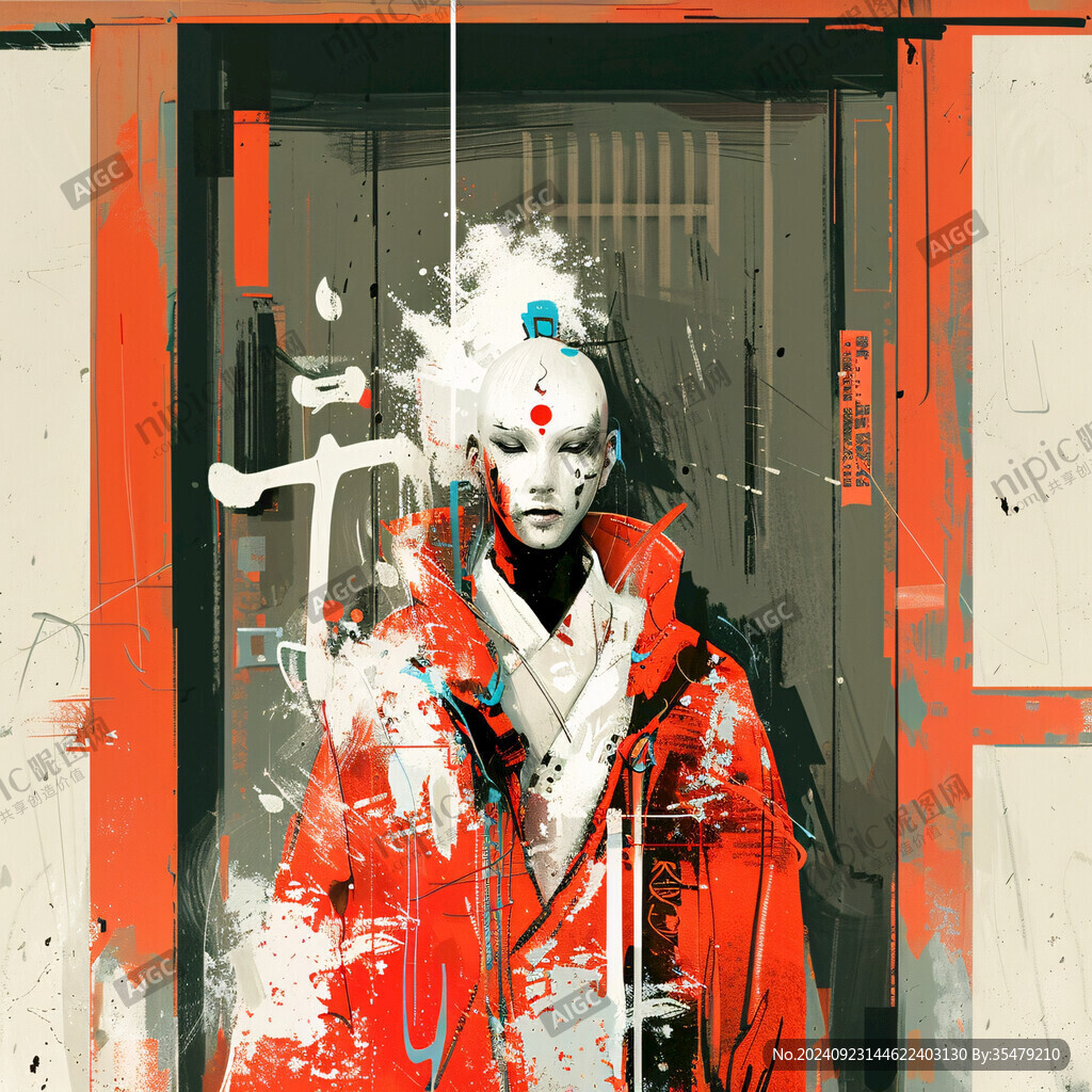 红衣少女设计古风