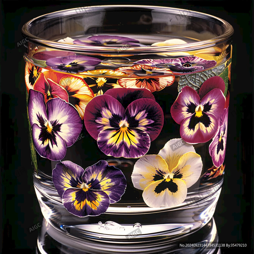 花卉花朵倒影效果