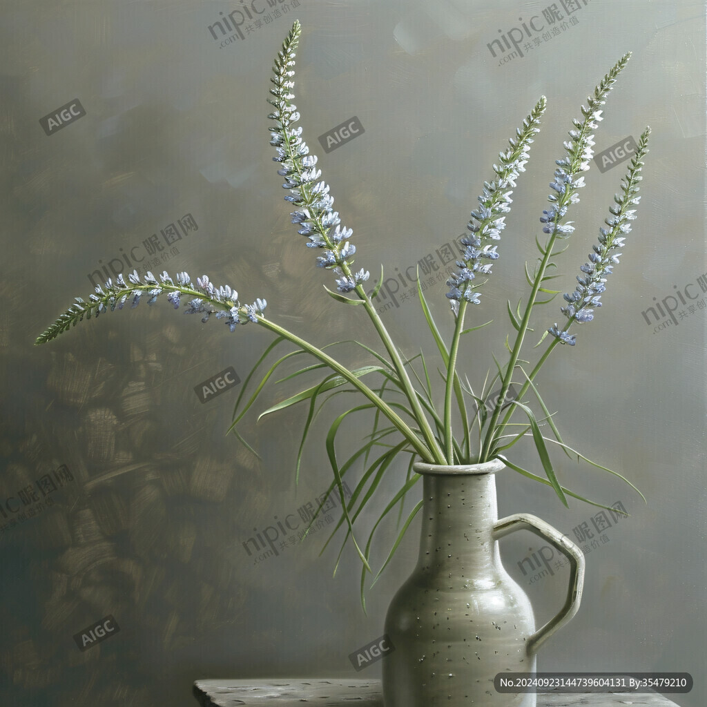 手绘瓶子草装饰画