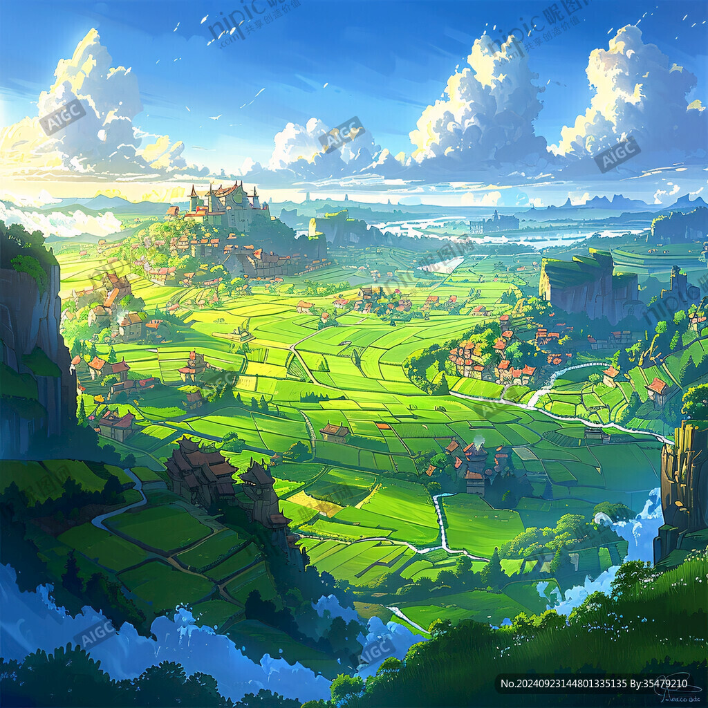 乡村场景插画
