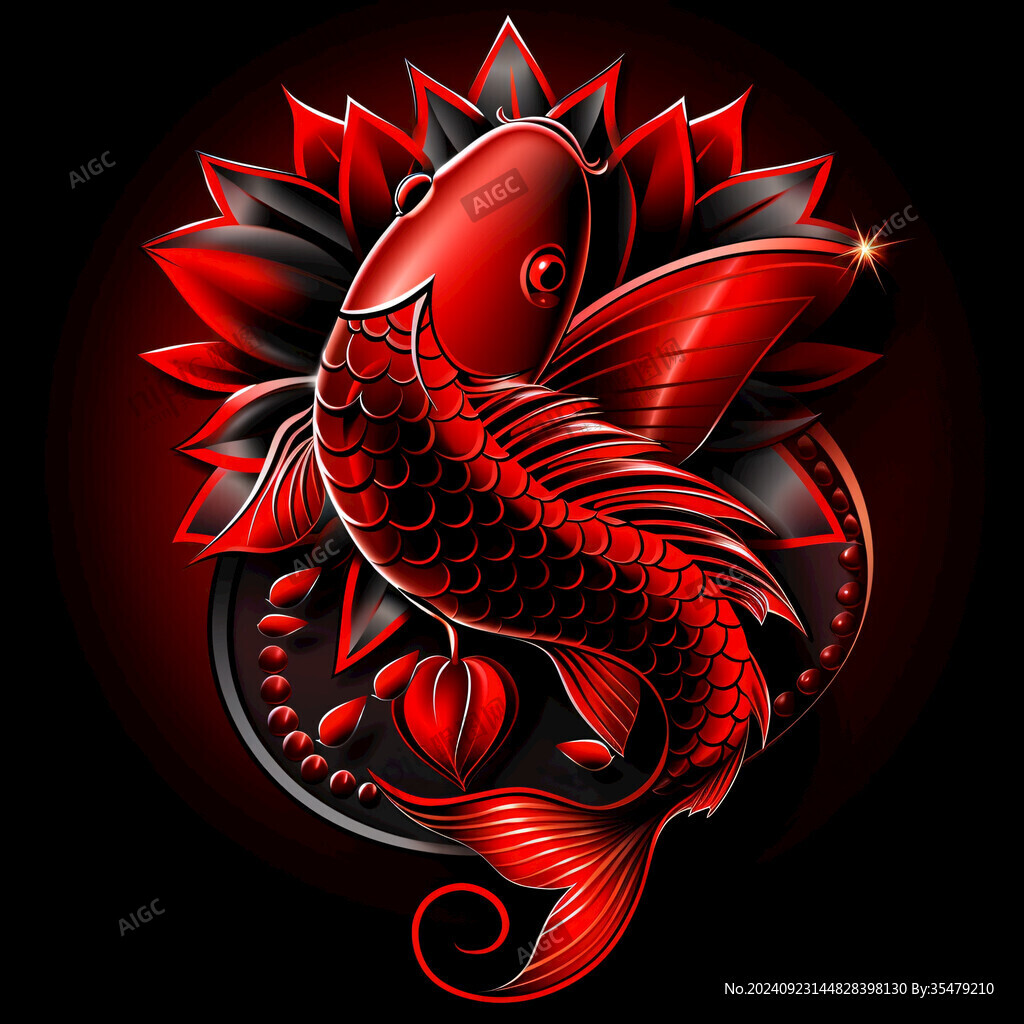 中式风格红鲤鱼