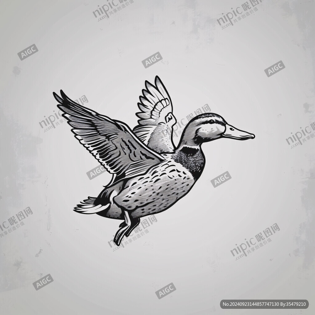 手绘青头鸭