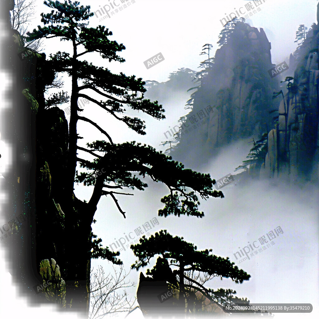 迎客松水墨江南