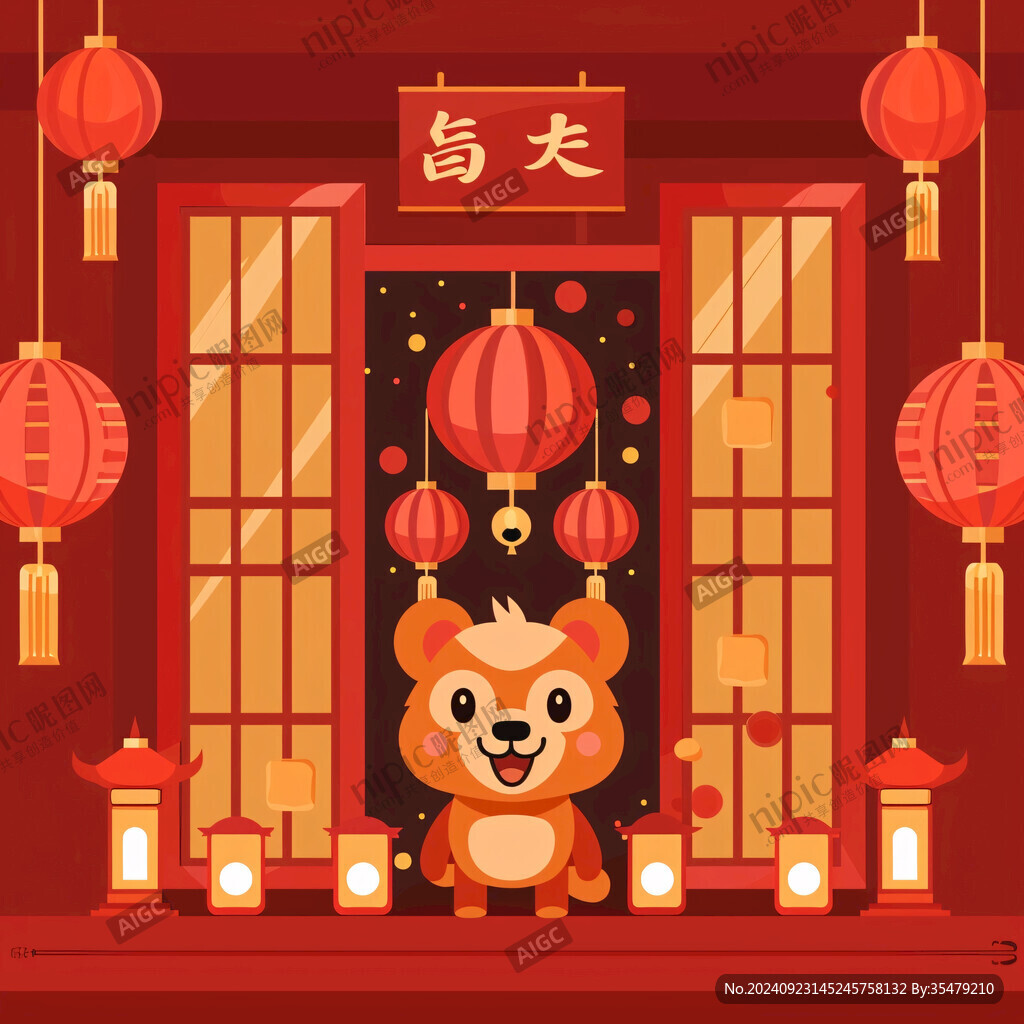 鼠年拜年插画