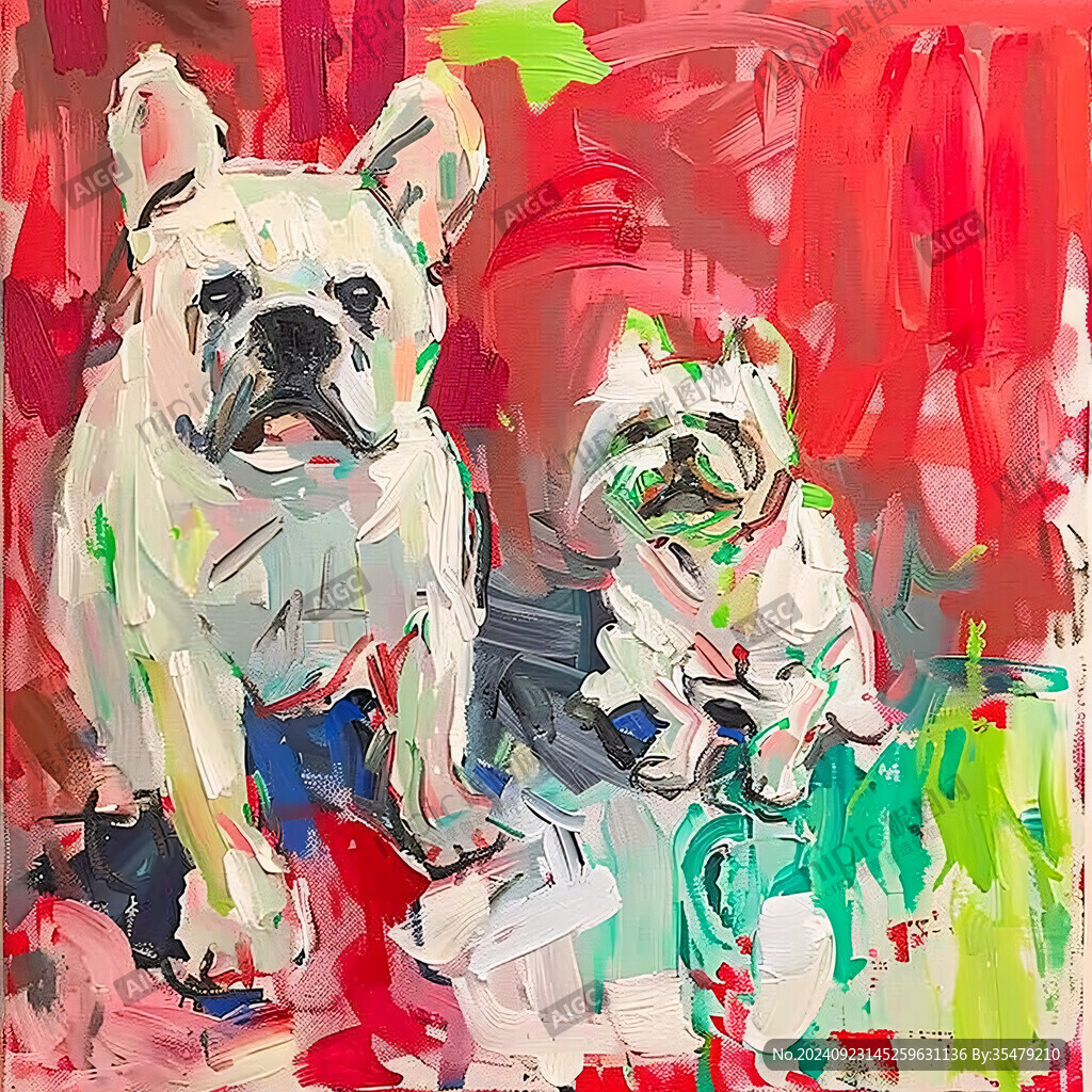 漂亮的狗狗油画