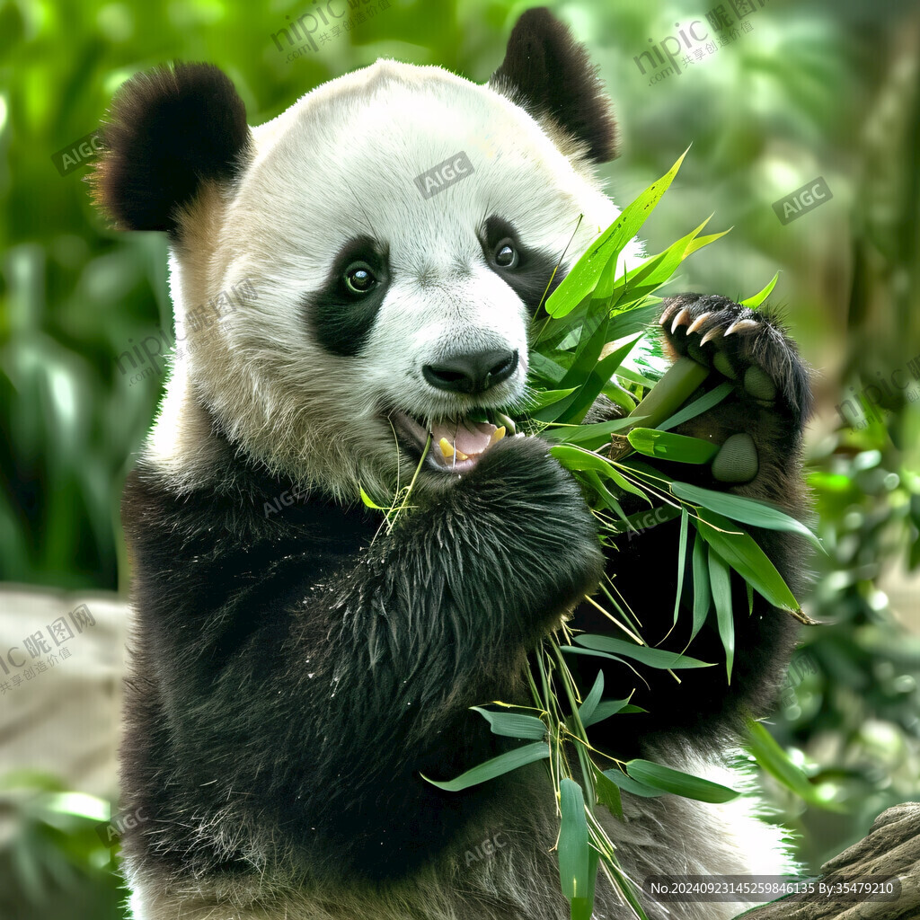 写实熊猫插画