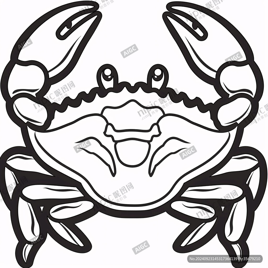 大闸蟹线描