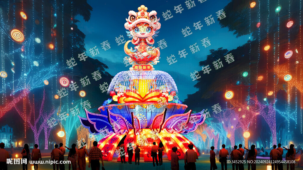 蛇年新春彩灯