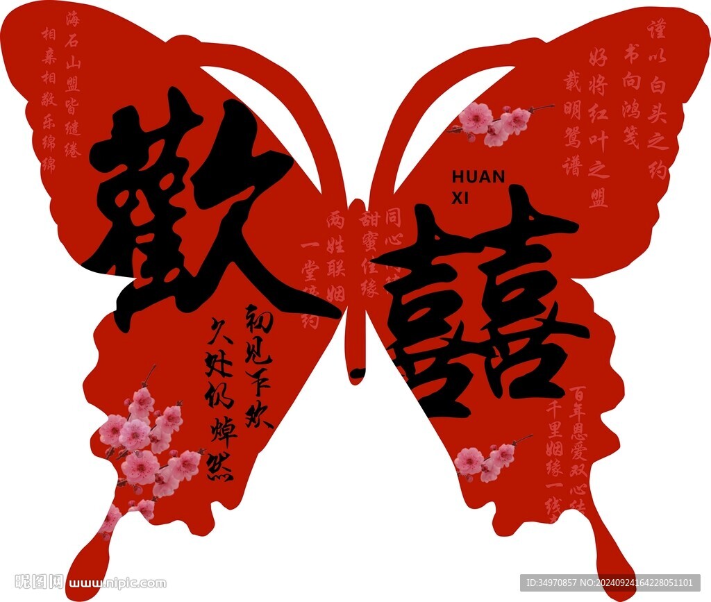 结婚蝴蝶造型KT板