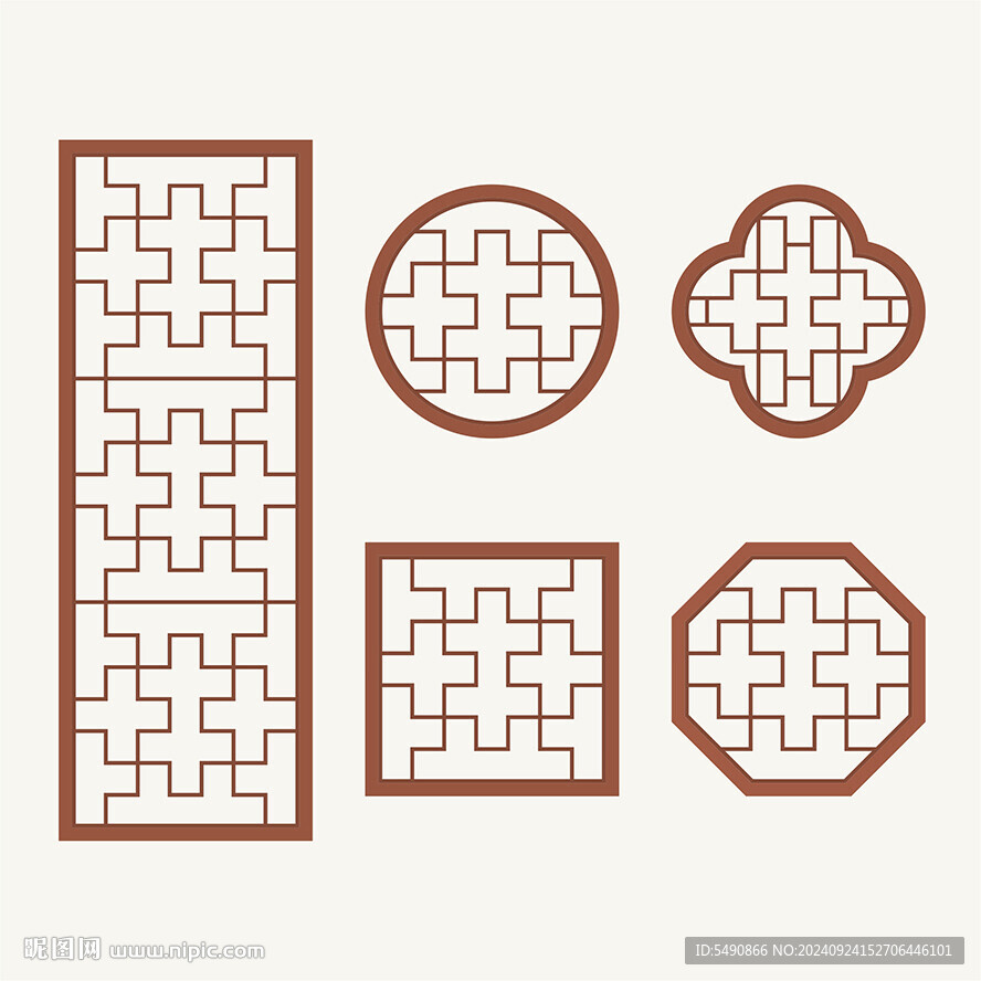 中式花纹 窗花格 镂空隔断