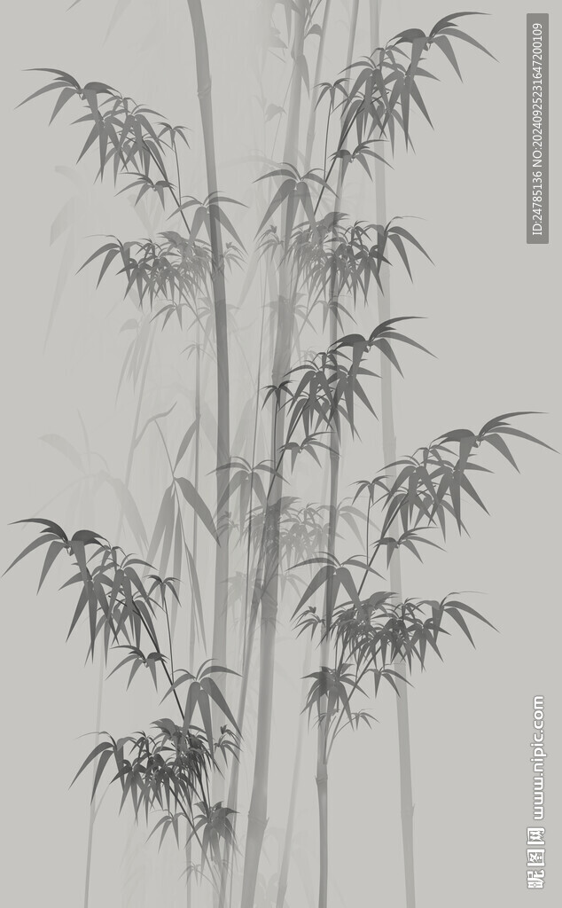 竖幅水墨竹子