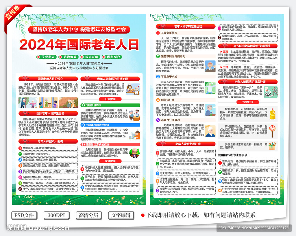 2024国际老年人日宣传单