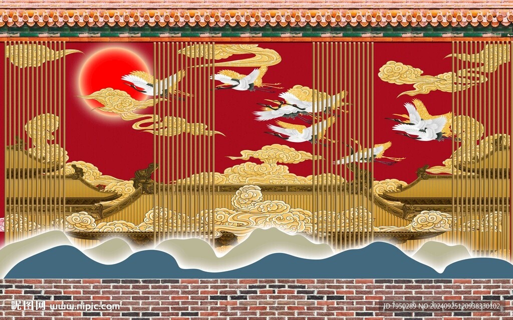 新中式背景墙  
