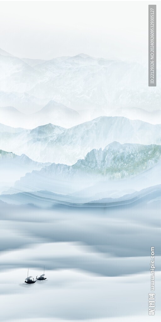 新中式水墨山水玄关
