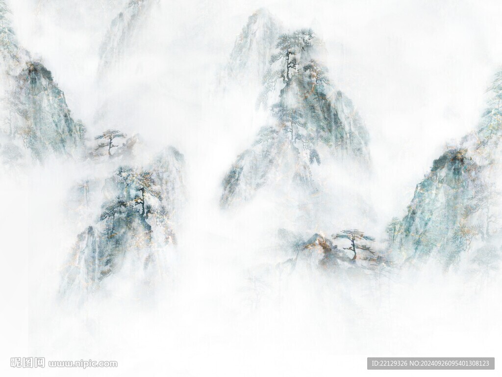 新中式意境山水背景