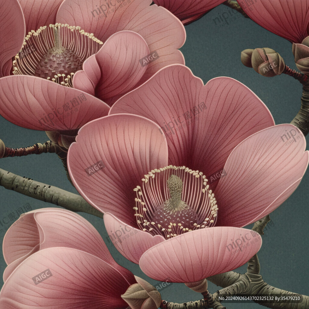 国潮木棉花插画
