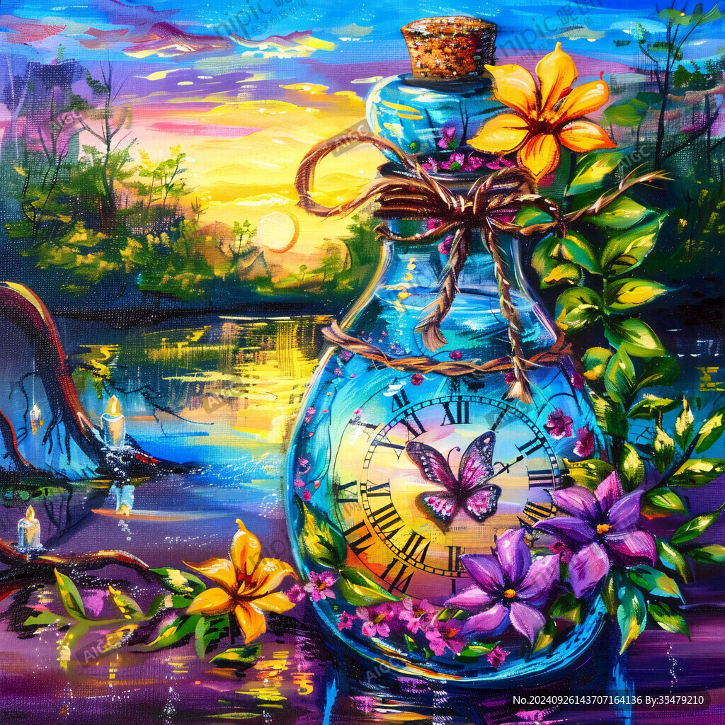 许愿瓶油画