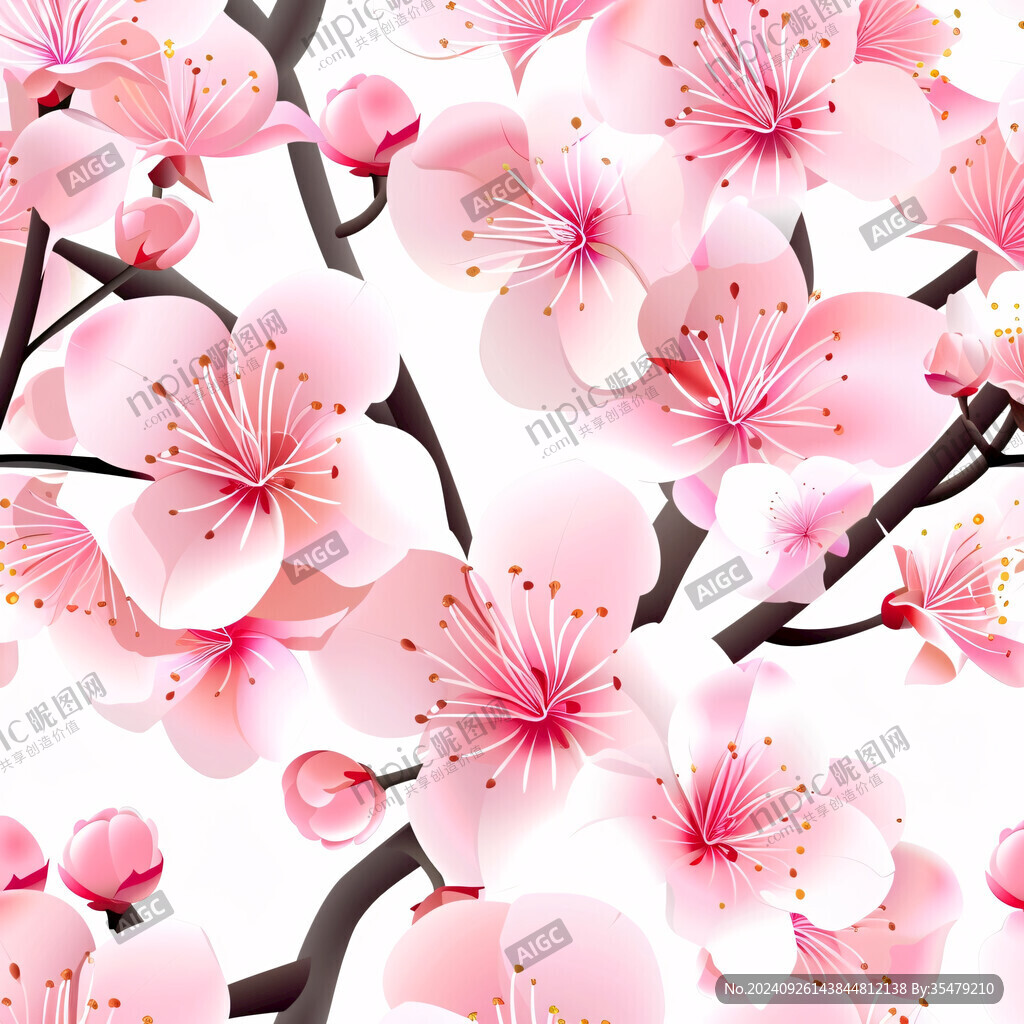花瓣手绘桃花